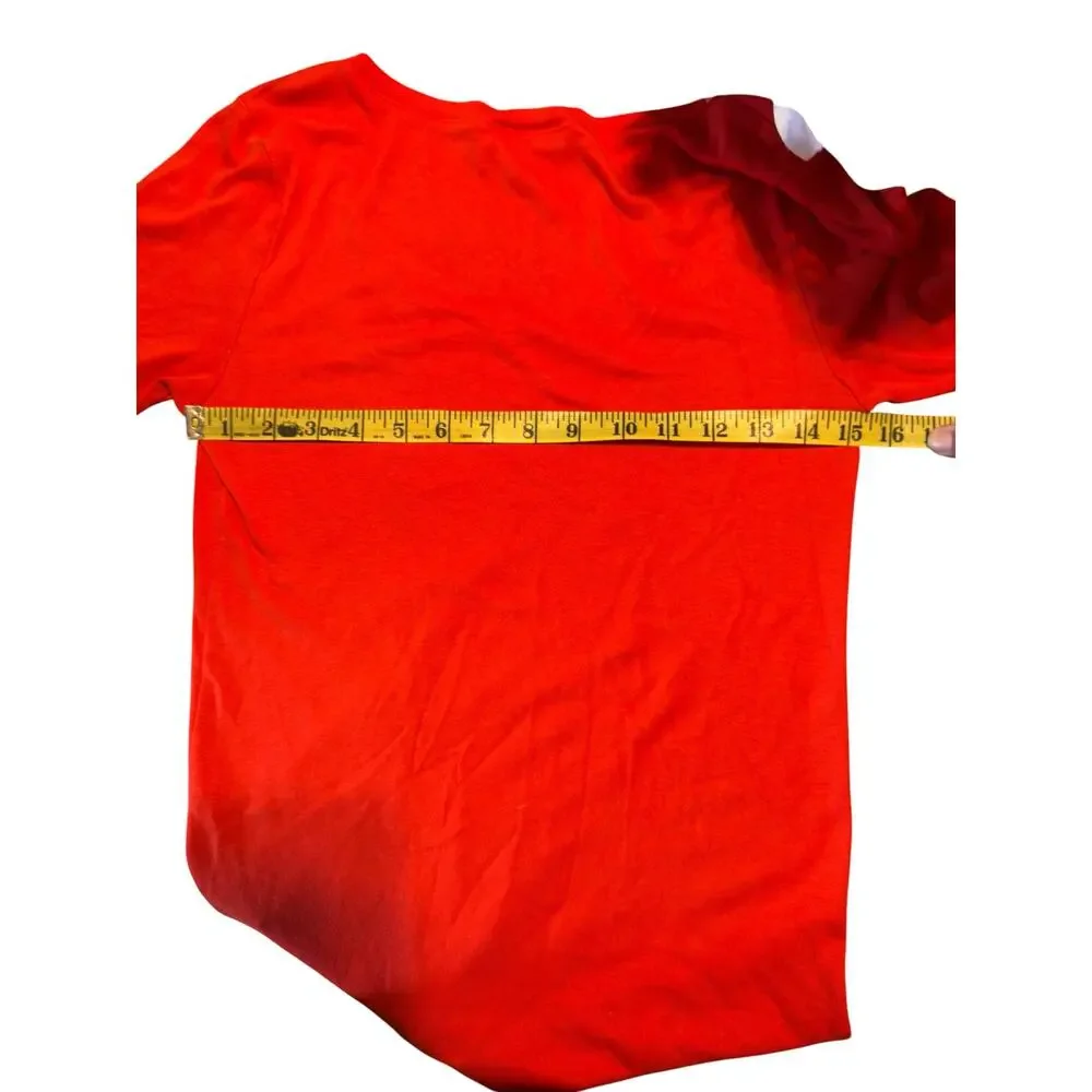 Ralph Lauren Orange Basic V-Neck Short Sleeve T-Shirt Pony Logo Large - Picture 9 of 10